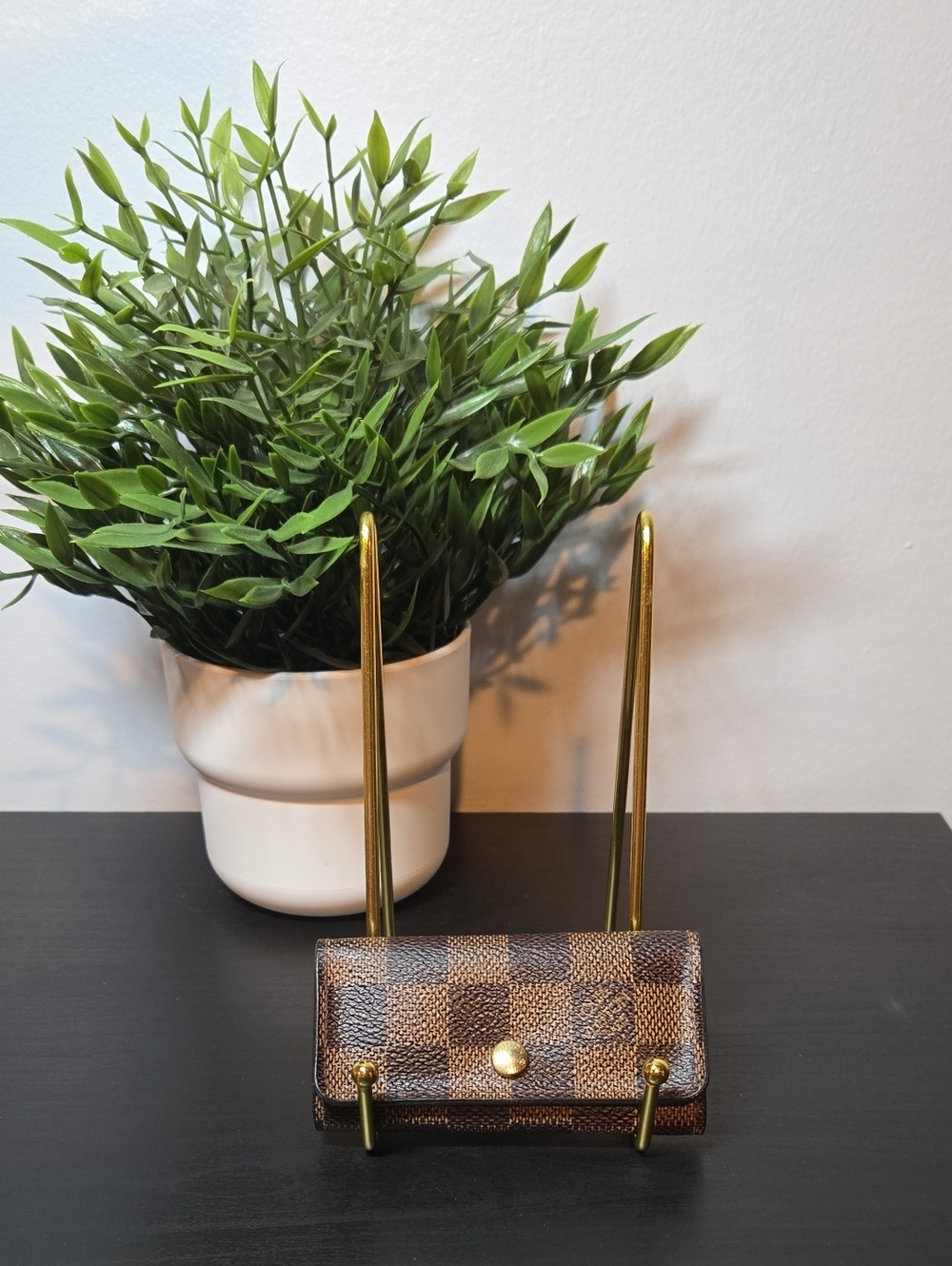 Louis Vuitton DAMIER EBENE 4 KEY Holder